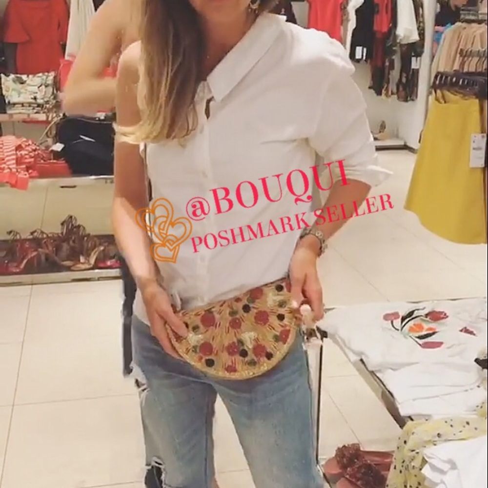 BLOGGERS FAV ZARA CHAIN STRAPS CROSSBODY PIZZA BAG - Picture 11 of 13